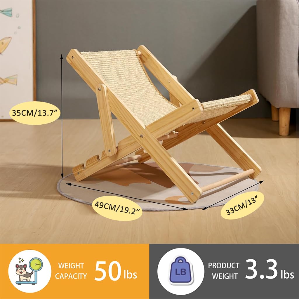 Qpets Cat Bed Cat Scratcher Sisal Hemp 2 in 1 Cat Scratcher Bed Adjusatable Scratcher Chair Anti-Slip Cat Bed Durable Wooden Cat Scratcher Bed Qpets Cat Bed Cat Scratcher Sisal Hemp 2 in 1 Cat Scratcher Bed Adjusatable Scratcher Chair Anti-Slip Cat Bed Durable Wooden Cat Scratcher Bed